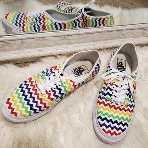 Rainbow Chevron Vans Shoes - M 8.5 / W 10